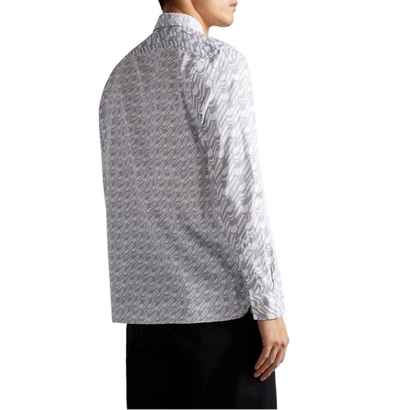 Ted Baker Retrow Long Sleeved Geometric Print Shirt - Size 5 - Picture 2 of 9